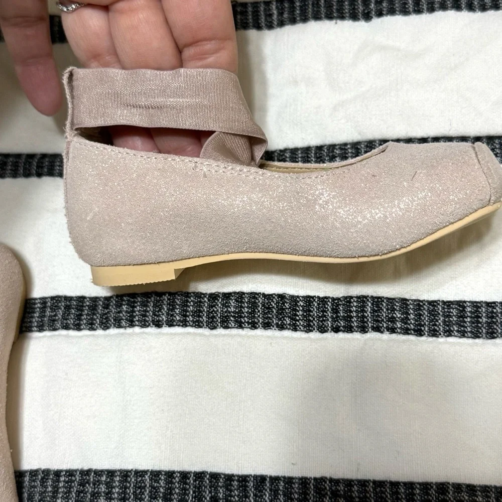 Janie And Jack Shimmer Ballet Flats pink shimmer ballerina shoes Size 5